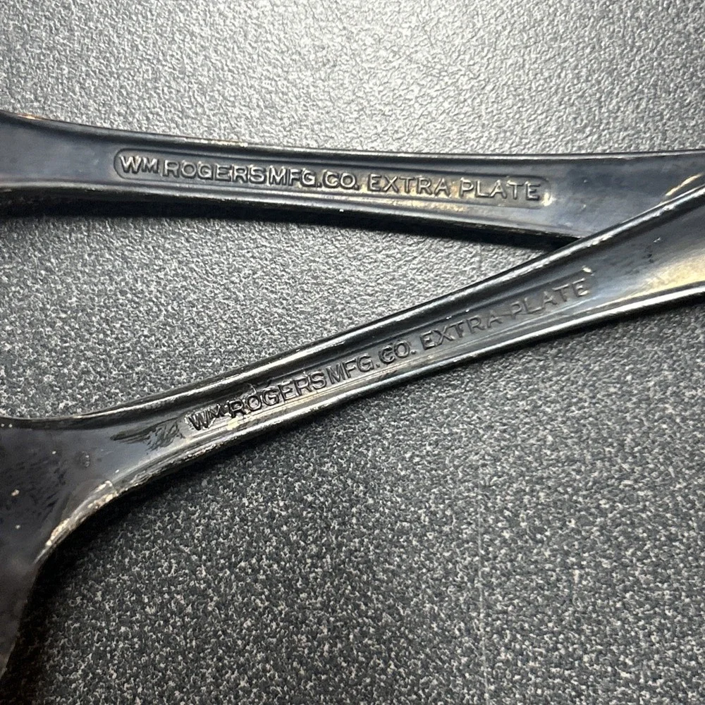 Vintage WM Rogers Mfg Co. Extra Plate Silverplate Serving Fork and Spoon
